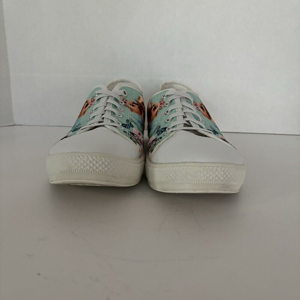SHOE WOMEN 7.5 YORKIE TERRIER DOG PUPPY TIE TENNIS CASUAL CRUISE VACATION SHOW - Picture 11 of 11